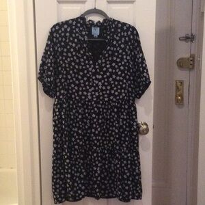 CeCe blue and black floral dress